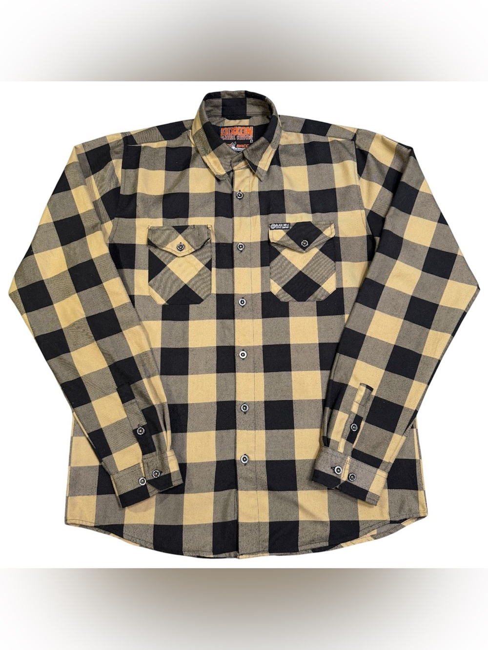 Dixxon x Black Rifle Coffee Shirt Men’s Large Tall Khaki Plaid Button Up Flannel